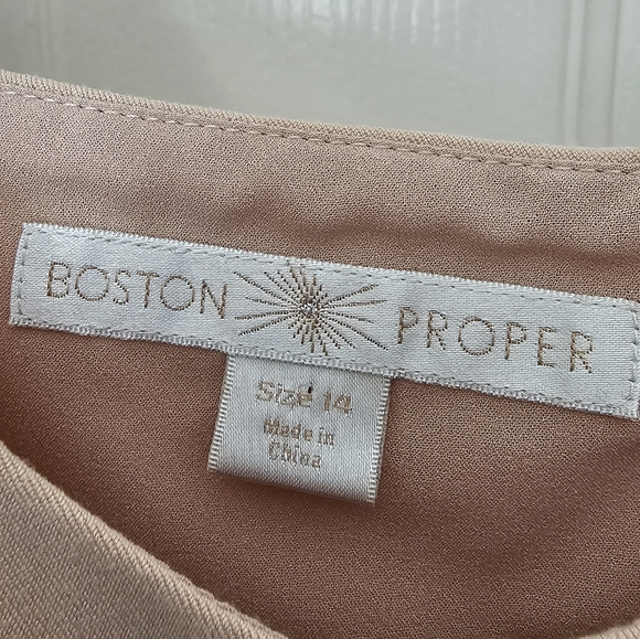 Boston Proper Seasonless Belted Sheath Dress Women's Size 14 - Picture 3 of 11